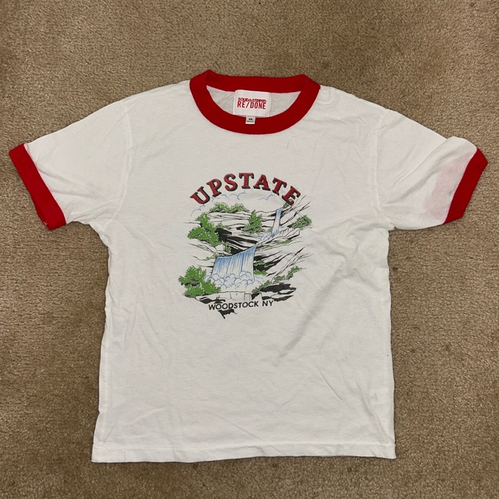 RE/DONE Solid & Striped Upstate Ringer Tee